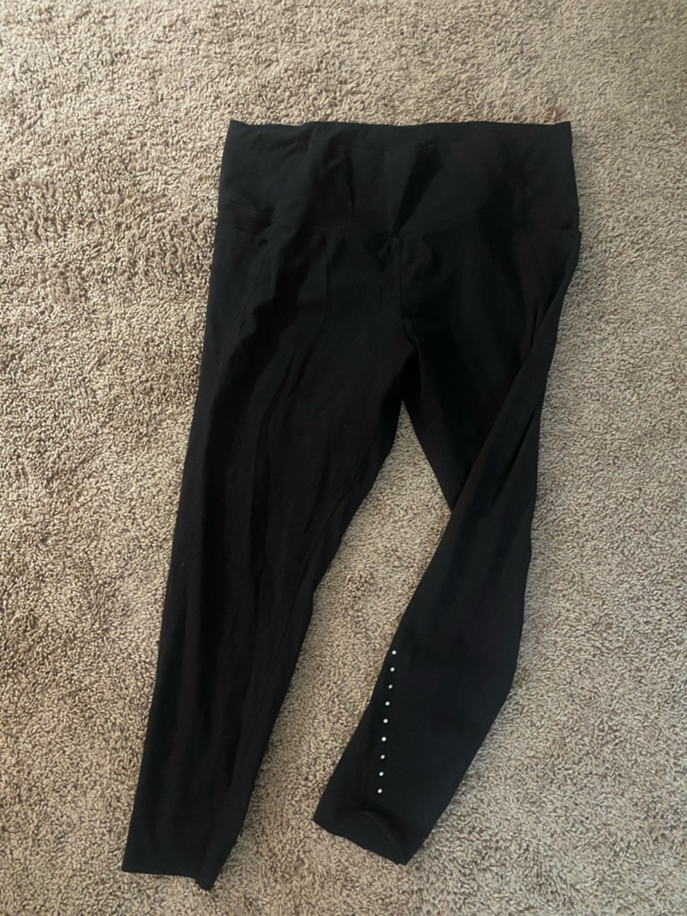 Black Leggings with Reflective Accent